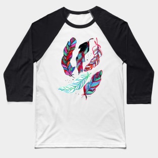 Watercolor feathers Baseball T-Shirt